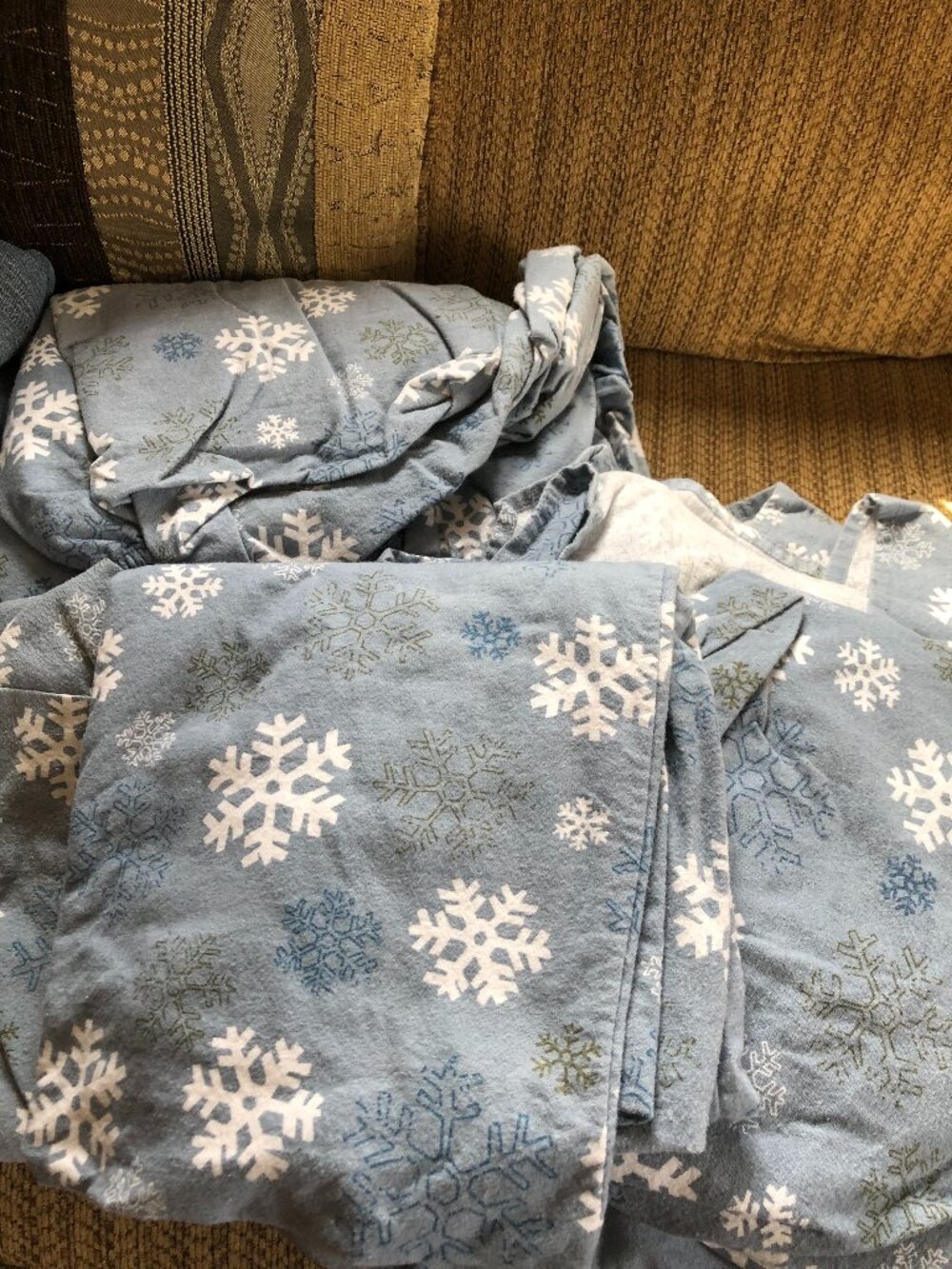 Pointehaven Snowflake Flannel CALIFORNIA KING Sheets & Pillow Cases #G5